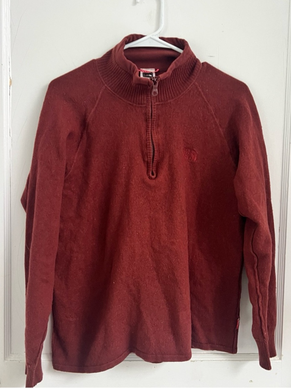 The NORTH FACE Men's
MT.TAM 1/4 Zip Rust Wool/ Cotton Blend Pullover Sweater L